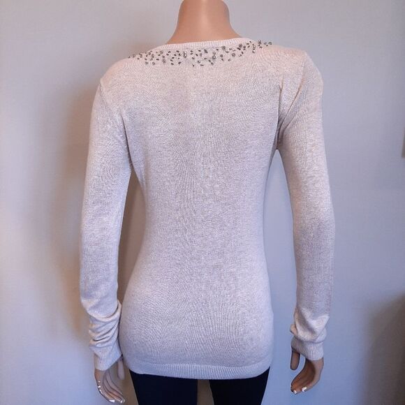 🍁COSTA BLANCA Beaded Button Front Cardigan Sweater Soft Viscose Knit - Picture 7 of 15